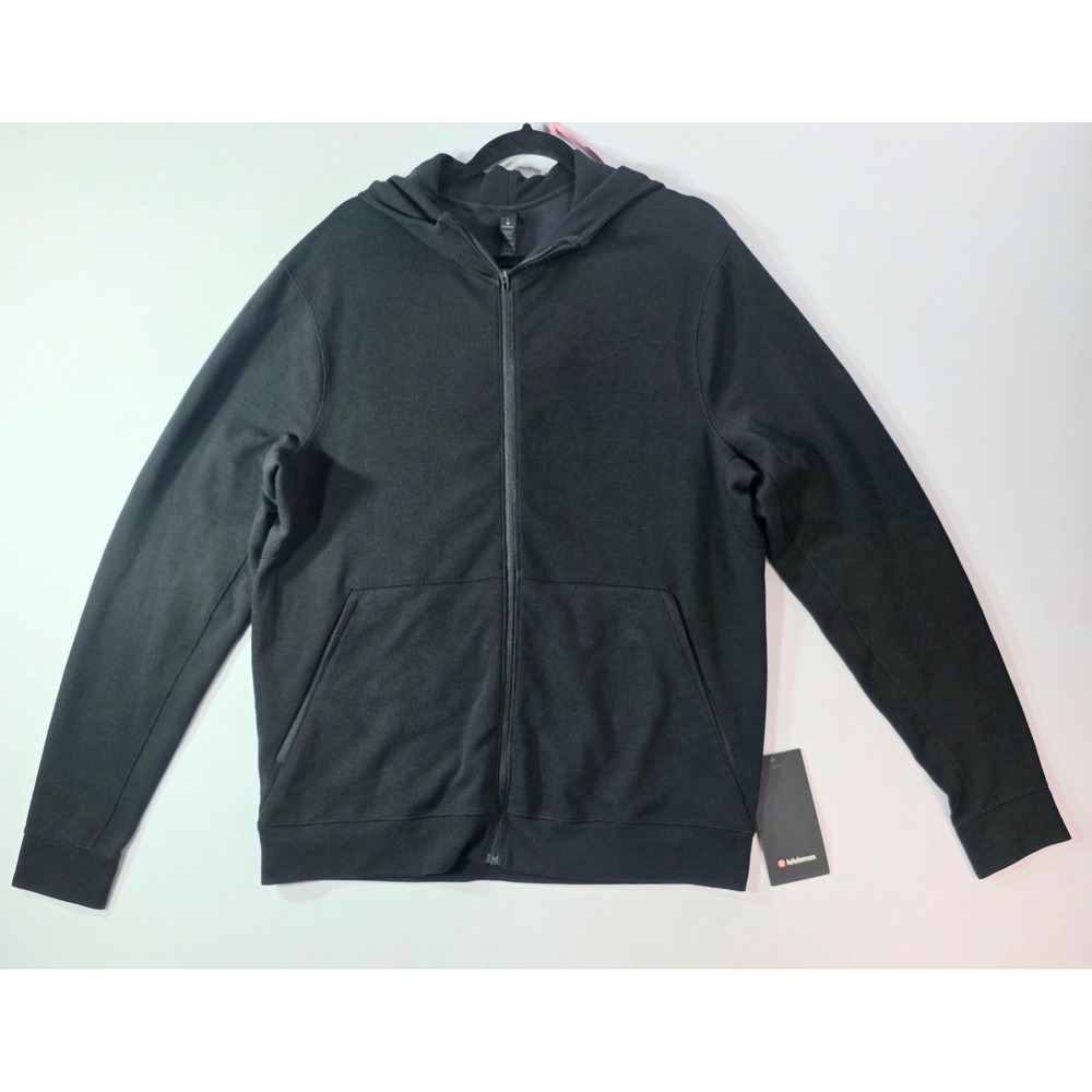 NWT Lululemon Shift Stitch Full Zip Hoodie Black Waffle Knit Mens Size L